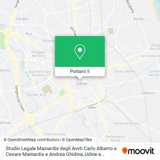 Mappa Studio Legale Mainardis degli Avvti Carlo Alberto e Cesare Mainardis e Andrea Ghidina