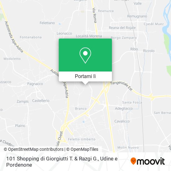Mappa 101 Shopping di Giorgiutti T. & Razgi G.