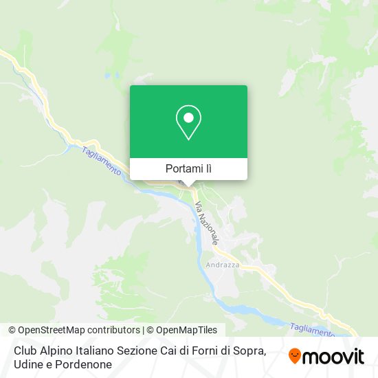 Mappa Club Alpino Italiano Sezione Cai di Forni di Sopra