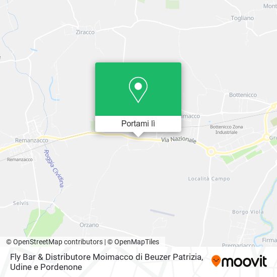 Mappa Fly Bar & Distributore Moimacco di Beuzer Patrizia