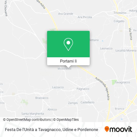 Mappa Festa De l'Unità a Tavagnacco