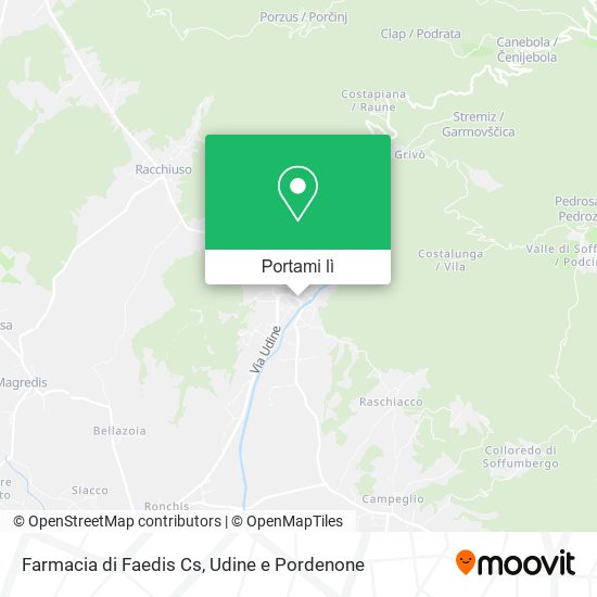 Mappa Farmacia di Faedis Cs