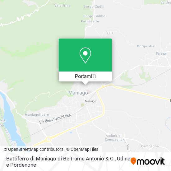 Mappa Battiferro di Maniago di Beltrame Antonio & C.