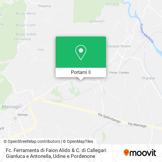 Mappa Fc. Ferramenta di Faion Alido & C. di Callegari Gianluca e Antonella