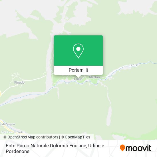 Mappa Ente Parco Naturale Dolomiti Friulane