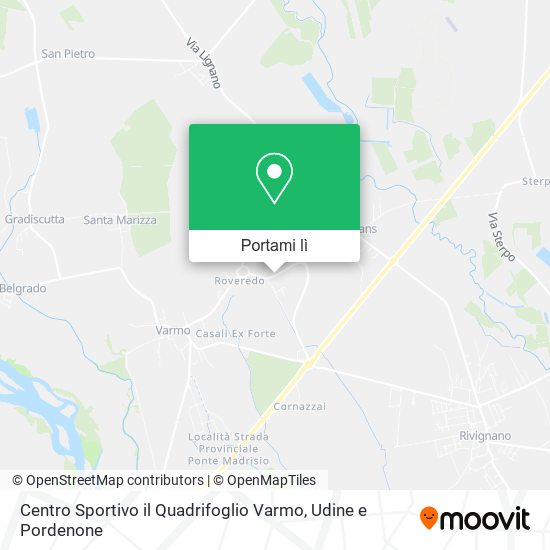 Mappa Centro Sportivo il Quadrifoglio Varmo