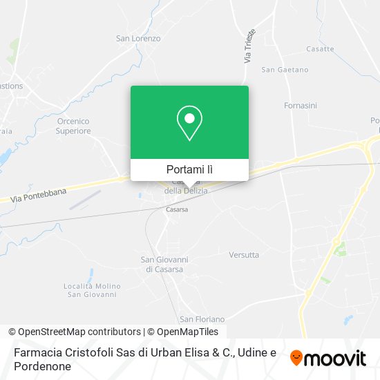 Mappa Farmacia Cristofoli Sas di Urban Elisa & C.