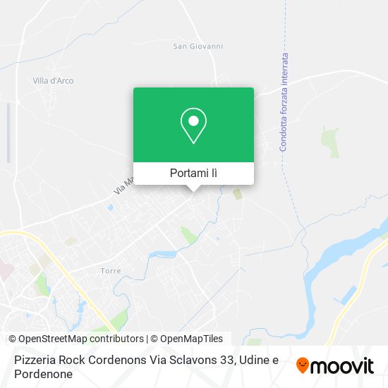 Mappa Pizzeria Rock Cordenons Via Sclavons 33