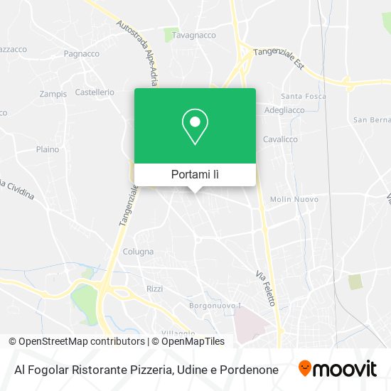 Mappa Al Fogolar Ristorante Pizzeria