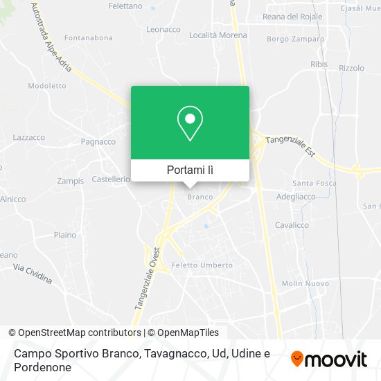 Mappa Campo Sportivo Branco, Tavagnacco, Ud