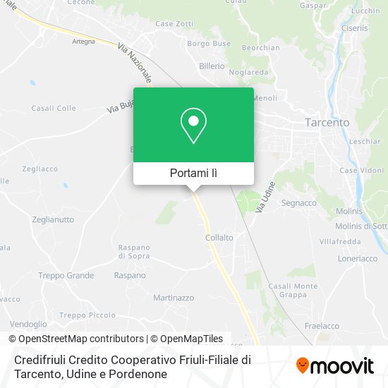 Mappa Credifriuli Credito Cooperativo Friuli-Filiale di Tarcento