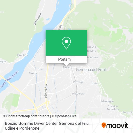 Mappa Boezio Gomme Driver Center Gemona del Friuli