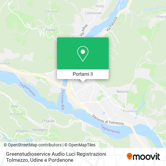 Mappa Greenstudioservice Audio Luci Registrazioni Tolmezzo