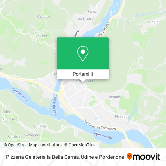 Mappa Pizzeria Gelateria la Bella Carnia