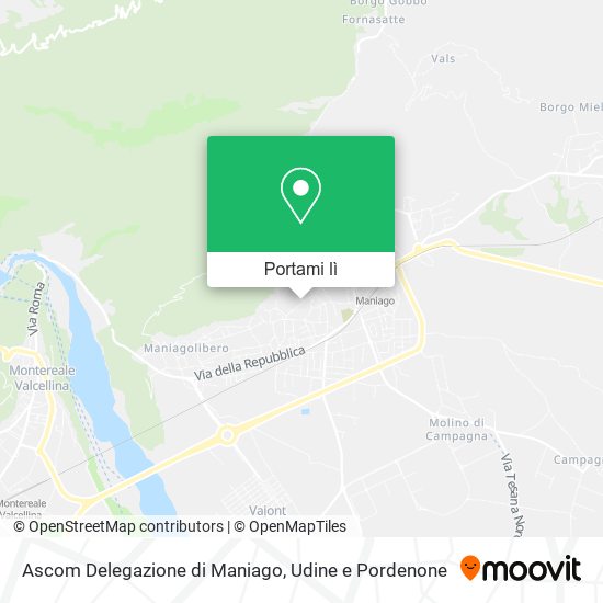 Mappa Ascom Delegazione di Maniago