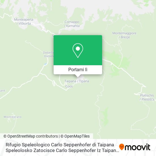 Mappa Rifugio Speleologico Carlo Seppenhofer di Taipana Speleolosko Zatocisce Carlo Seppenhofer Iz Taipan