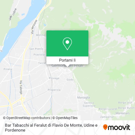 Mappa Bar Tabacchi al Feralut di Flavio De Monte