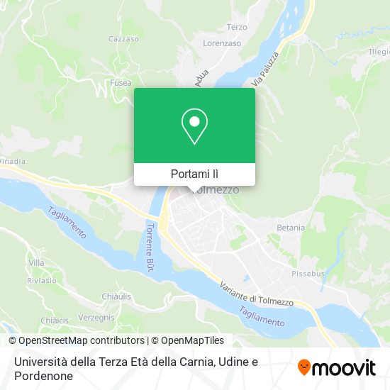 Mappa Università della Terza Età della Carnia