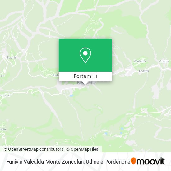 Mappa Funivia Valcalda-Monte Zoncolan