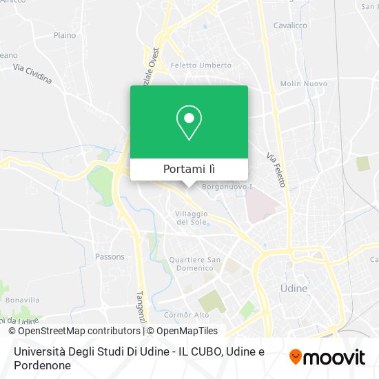 Mappa Università Degli Studi Di Udine - IL CUBO