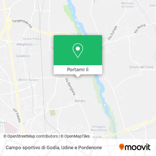 Mappa Campo sportivo di Godia