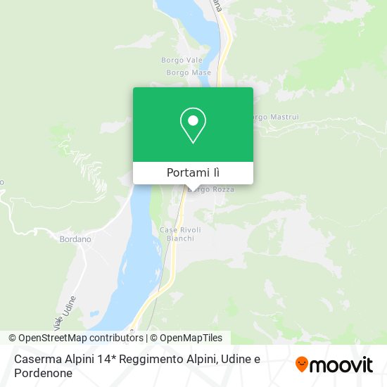 Mappa Caserma Alpini 14* Reggimento Alpini