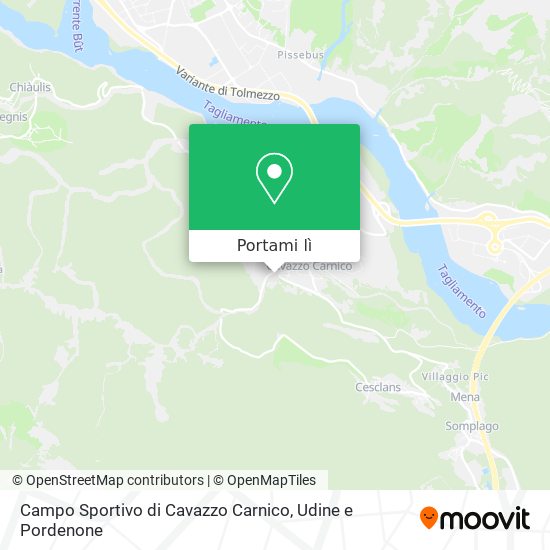 Mappa Campo Sportivo di Cavazzo Carnico