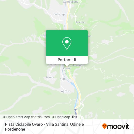 Mappa Pista Ciclabile Ovaro - Villa Santina