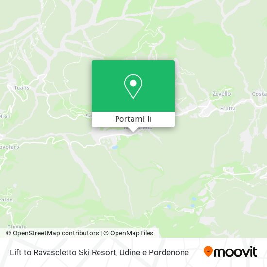 Mappa Lift to Ravascletto Ski Resort