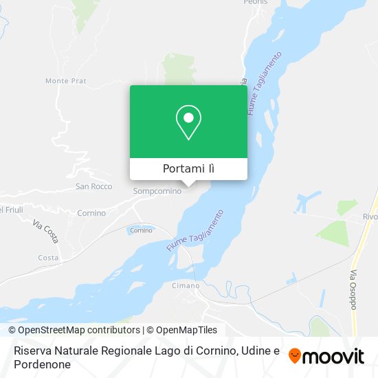 Mappa Riserva Naturale Regionale Lago di Cornino