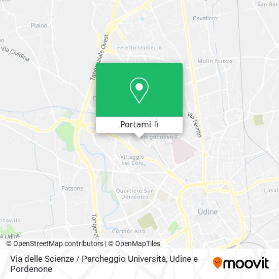 Mappa Via delle Scienze / Parcheggio Università