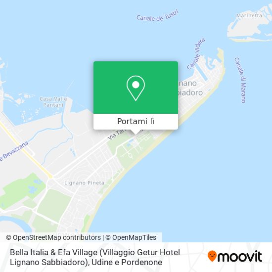 Mappa Bella Italia & Efa Village (Villaggio Getur Hotel Lignano Sabbiadoro)