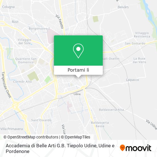 Mappa Accademia di Belle Arti G.B. Tiepolo Udine