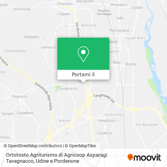 Mappa Ortotosto Agriturismo di Agricoop Asparagi Tavagnacco