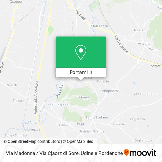 Mappa Via Madonna / Via Cjaorz di Sore