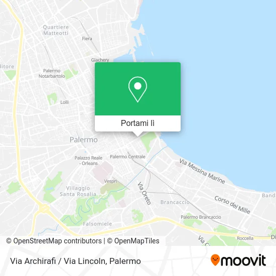 Mappa Via Archirafi / Via Lincoln