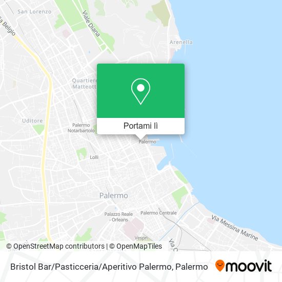 Mappa Bristol Bar / Pasticceria / Aperitivo Palermo
