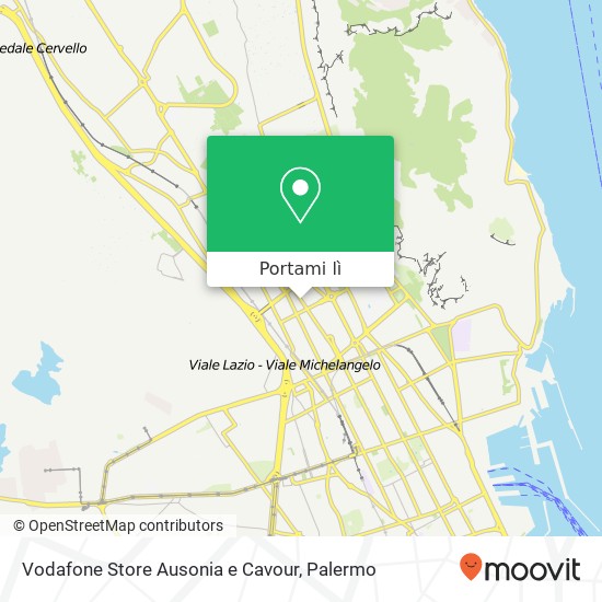 Mappa Vodafone Store Ausonia e Cavour