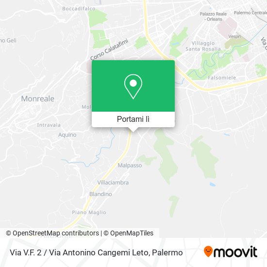 Mappa Via V.F. 2 / Via Antonino Cangemi Leto