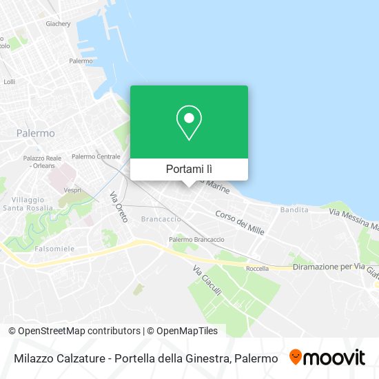 Mappa Milazzo Calzature - Portella della Ginestra