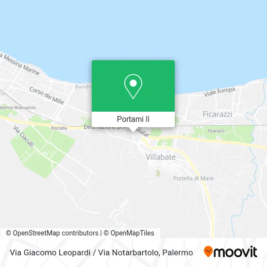 Mappa Via Giacomo Leopardi / Via Notarbartolo