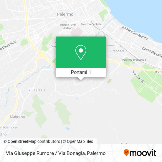 Mappa Via Giuseppe Rumore / Via Bonagia