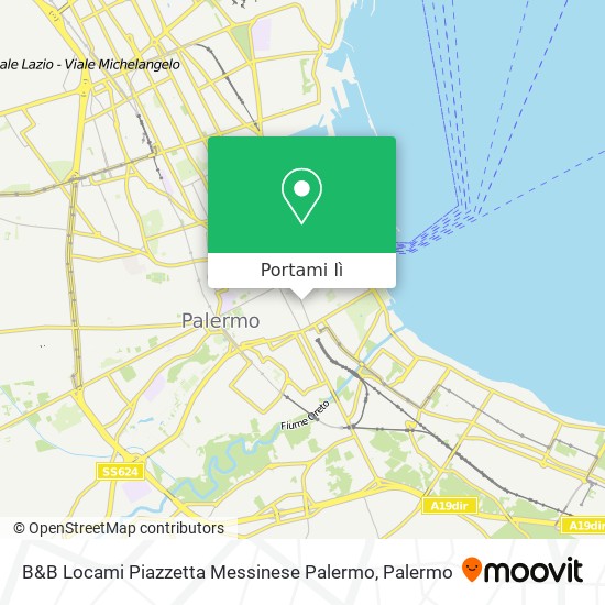 Mappa B&B Locami Piazzetta Messinese Palermo