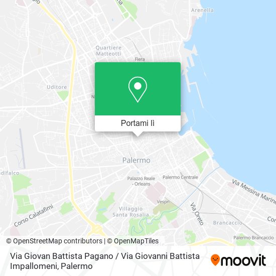 Mappa Via Giovan Battista Pagano / Via Giovanni Battista Impallomeni