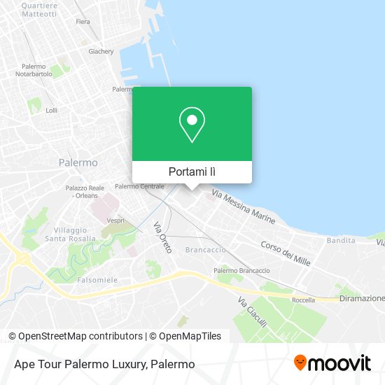 Mappa Ape Tour Palermo Luxury