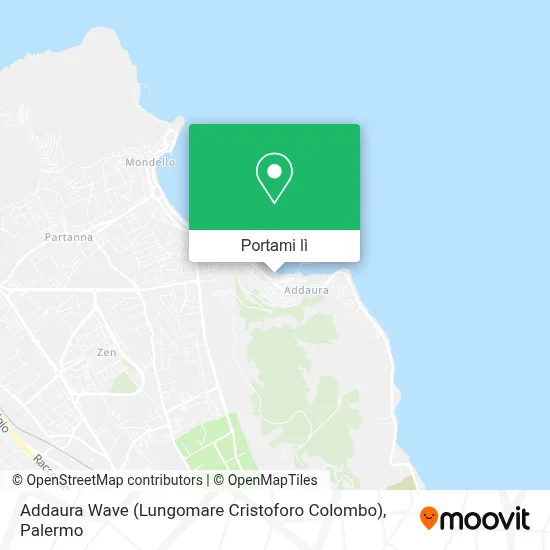Mappa Addaura Wave (Lungomare Cristoforo Colombo)