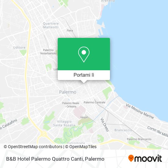 Mappa B&B Hotel Palermo Quattro Canti