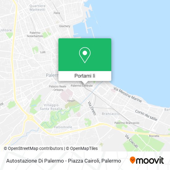 Mappa Autostazione Di Palermo - Piazza Cairoli