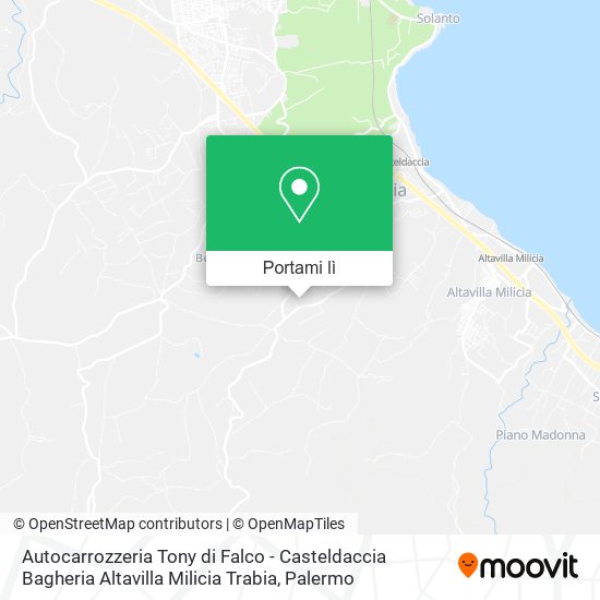 Mappa Autocarrozzeria Tony di Falco - Casteldaccia Bagheria Altavilla Milicia Trabia