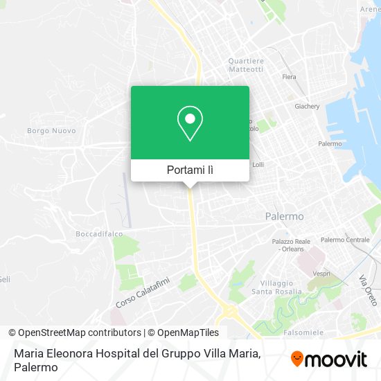 Mappa Maria Eleonora Hospital del Gruppo Villa Maria